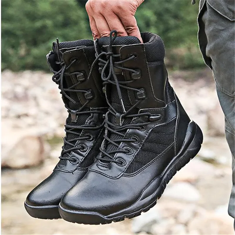 Army Boots Men Military Boots Spring Summer Army Boots Tactical Black Brown Men Casual Shoes Solid Anti-Slip Male Casual Sneaker