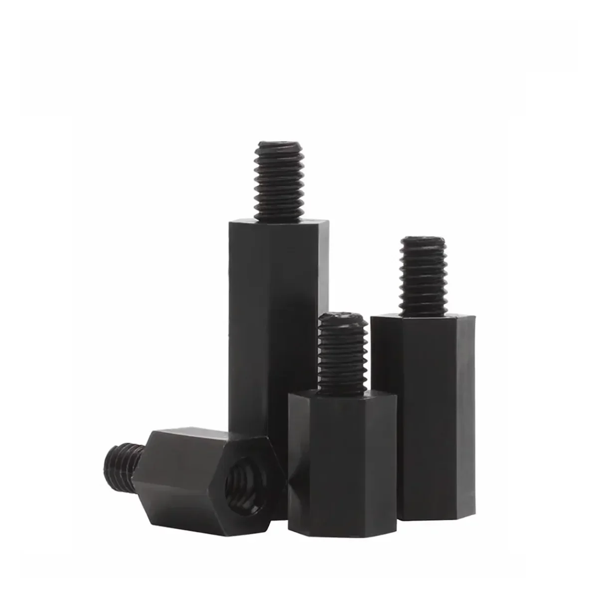 M2M2.5M3M4 Black Hexagonal Nylon Column Plastic Single Head External Thread Pc Board Isolation Column