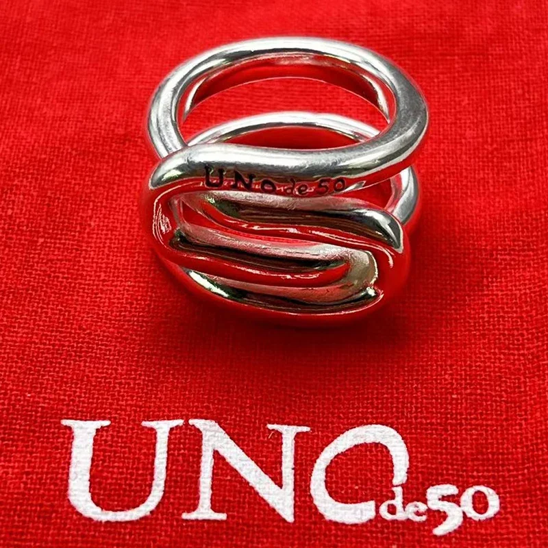 UNode50-anillo exquisito de alta calidad para mujer, diseño creativo europeo y americano, joyería romántica para vacaciones, bolsa de regalo, 2023