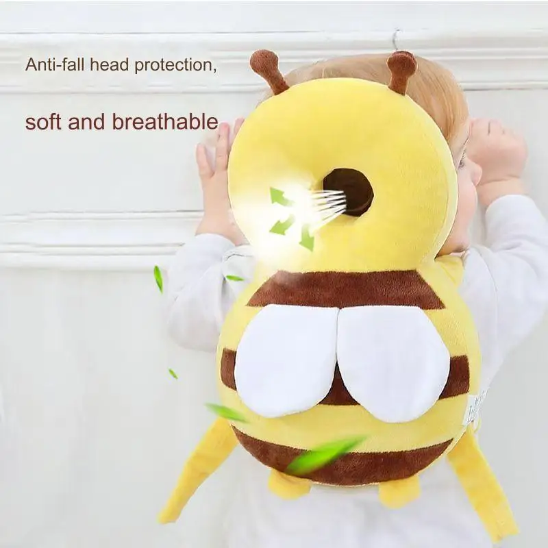 Head Back Protector Baby Protect Pillow Learn Walk Headgear Prevent Injured Safety Pad prevention Fall Cartoon Bee Kids Pillows