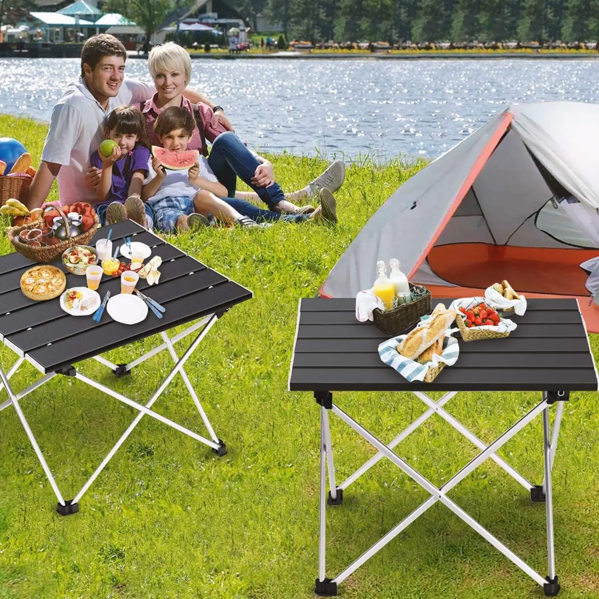 Ultralichte draagbare opvouwbare campingtafel Opvouwbaar buitendinerbureau Aluminiumlegering met hoge sterkte voor tuinfeest Picknick BBQ