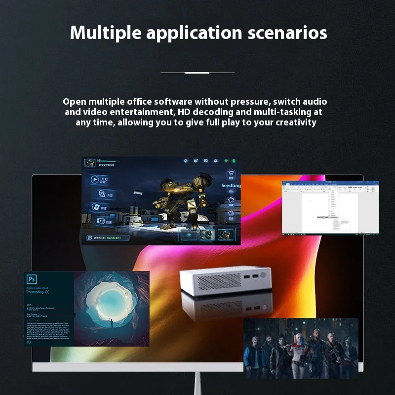 SZBOX M37 كمبيوتر صغير AMD Ryzen R7-3700U M.2 2280 NVME بروتوكول SSD WIFI6 BT5.2 Win11 ثنائي الشاشة 4K سطح المكتب مكتب كمبيوتر ألعاب