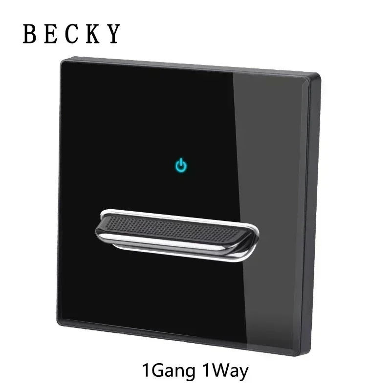 Black Tempered Glass Wall Switch Panel Led European 16a Socket Retro Toggle Light Switch Eu Uk Standard 2usb Socket 1Gang-4gang image 3