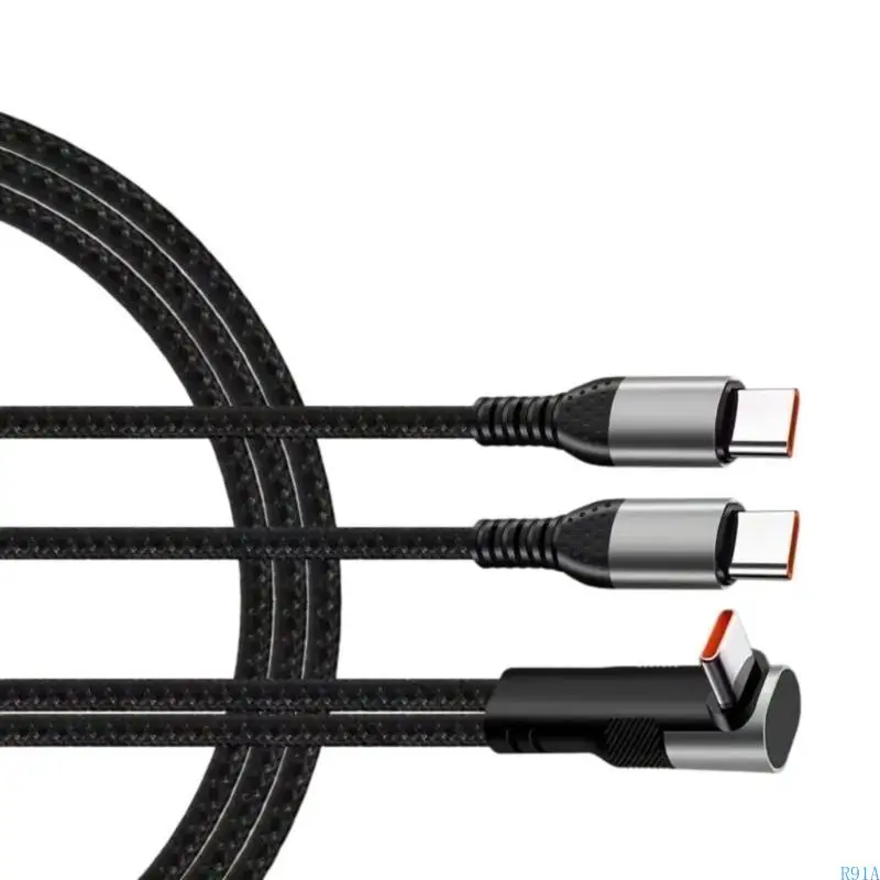 R91A potente cavo ricarica doppia USB/Tipo C da 66W per smartphone e laptop