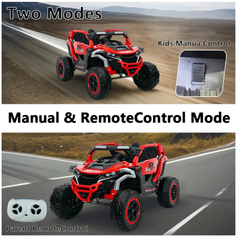 Ride on Models Truck Car 12V Kids Electric Vehicles, Remote Control, Front & Rear Shock Suspension, 2 Seater, For 3-6 Years Old