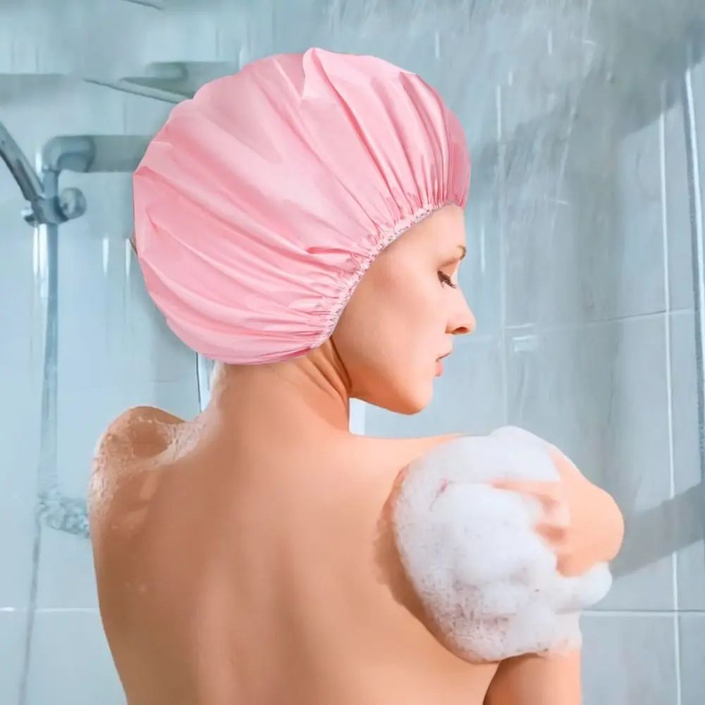 Hot Double Side Waterproof Shower Caps Thickened Reusable Bath Hair Cap Cosmetic Cap for Adult