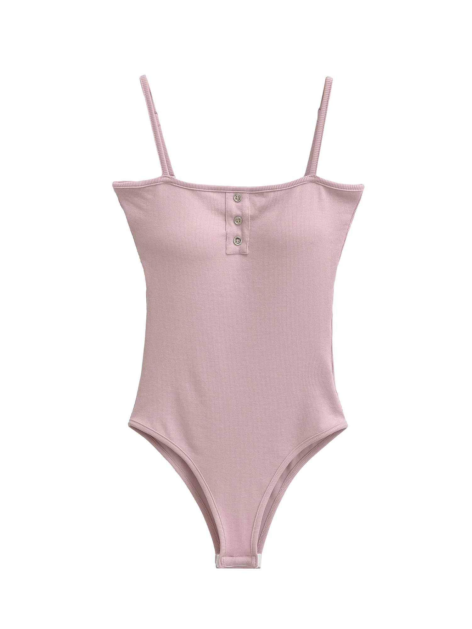 

Elastic Waist Slimming Sexy Button Strap Bodysuit Women's Spicy Tight Vest with Chest Pad Street Sle High Waist ort Pants