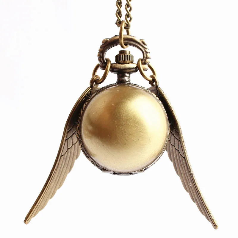 Foreign Trade Popular Style Flip Ball Pocket Watch Big Wings Flying Thief Quidditch Necklace Vintage Watch Harry Potter Pocket W