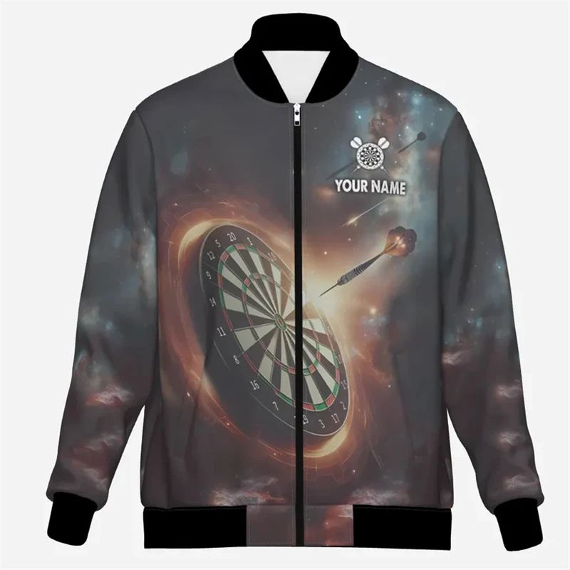 Fashion Darts 3D Printed Jacket Custom Name Team Name Personalization Zipper Jackets Trend Casual Oversized Sweatshirts Coat