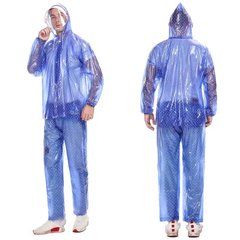 Man Boy\'s Star Procha Printing Long Sleeve Raincoat with Trousers Suit Rainproof Waterproof Set