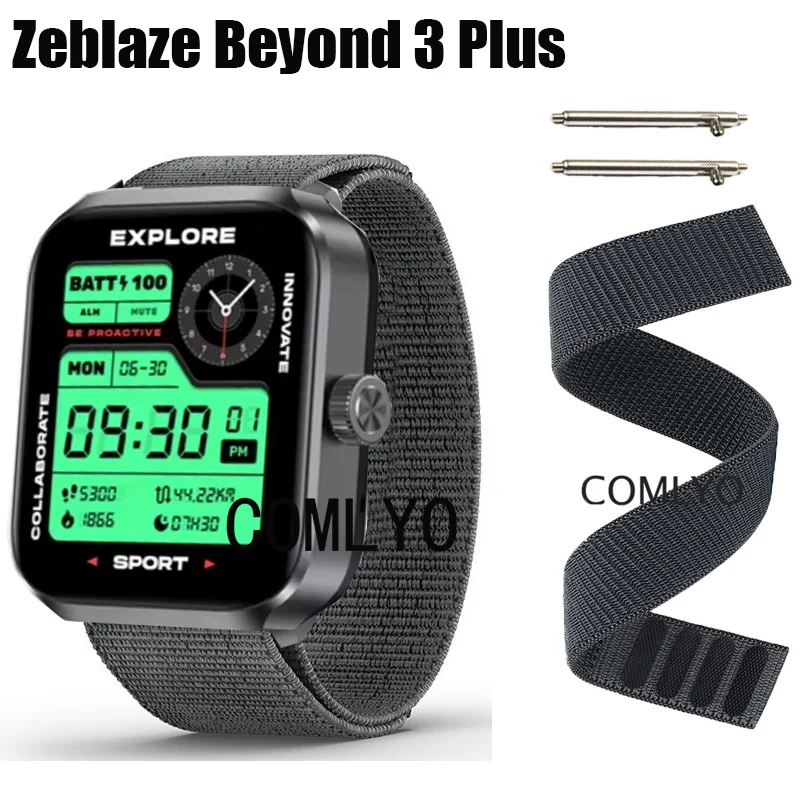 Watchband for Zeblaze Beyond 3 Plus Smart Watch Band Strap Hook&Look Nylon Belt