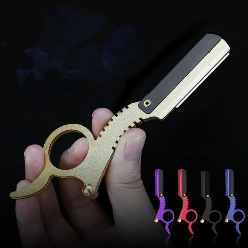 Afeitadora de anillos de acero inoxidable para salón, herramienta de afeitado Manual clásica para barba y cejas, especial para pelucas de cabello Real