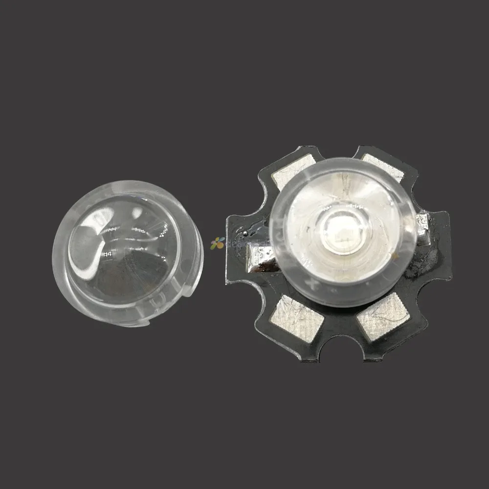 20 pz 13mm Mini LED Lens 15 30 45 60 90 100 gradi per IR CCTV LED PCB lenti convesse con supporto 1W 3W 3W Led ad alta potenza