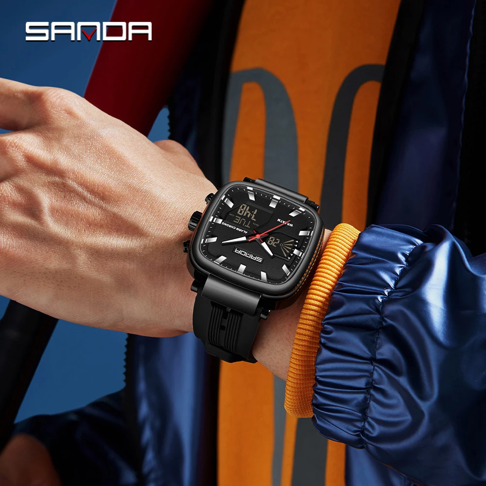 Fashion SANDA New 6282 Luxury  - Vintage Digital Watch ulasan dan harga