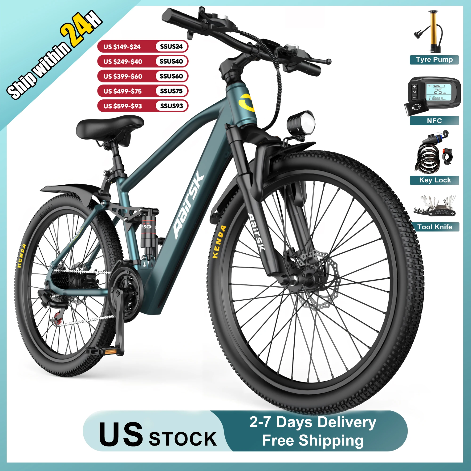 E bike 750W Adults Electric Bike 36V468Wh 26/24 Inch Tires Electric Bicycle Shimano 21-Speed City E Bikes Mountain e bikes