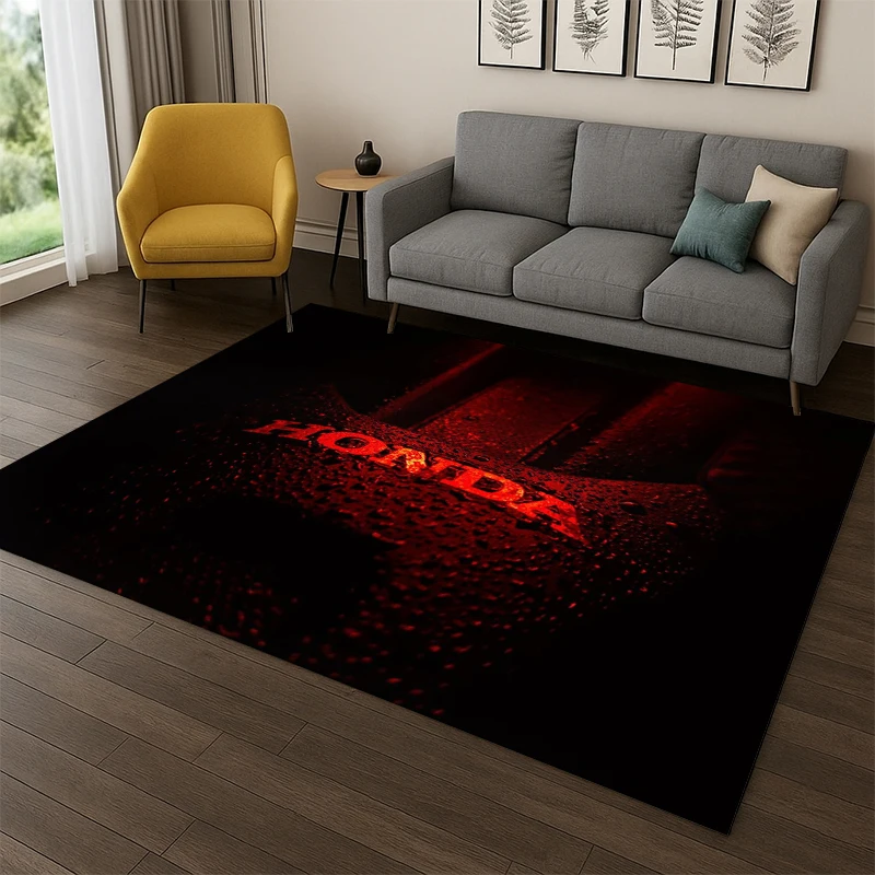 Vintage Car H-Honda Racer MOTO  Area Rug Large,Carpet Rug for Living Room Bedroom Sofa Playroom Doormat Decor,Non-slip Floor Mat