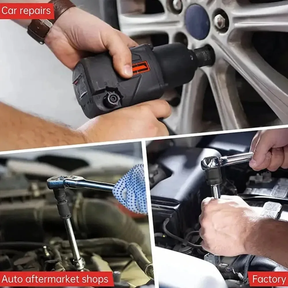 Impact Socket Adapter Reducer Set 1/2 3/8 1/4 inch Use Wrenches Drills in Auto and Impact Driver Construction Work