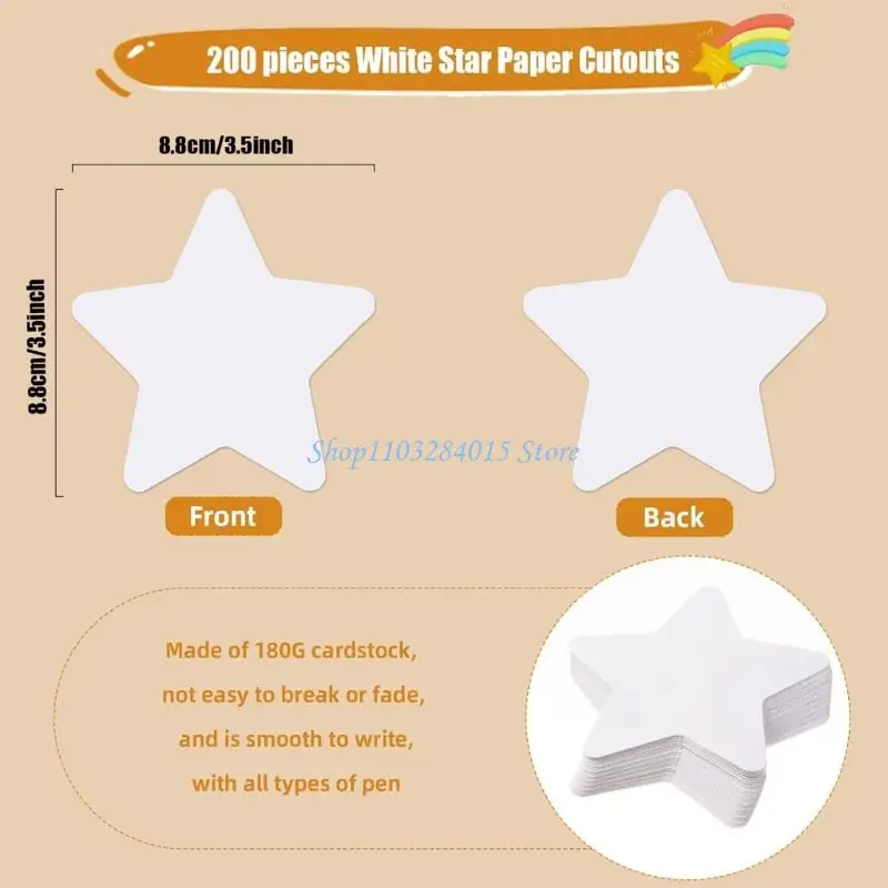 R6FF 100pcs Star Paper Cutouts 3,5 Zoll Fünf spitze Star Stanz