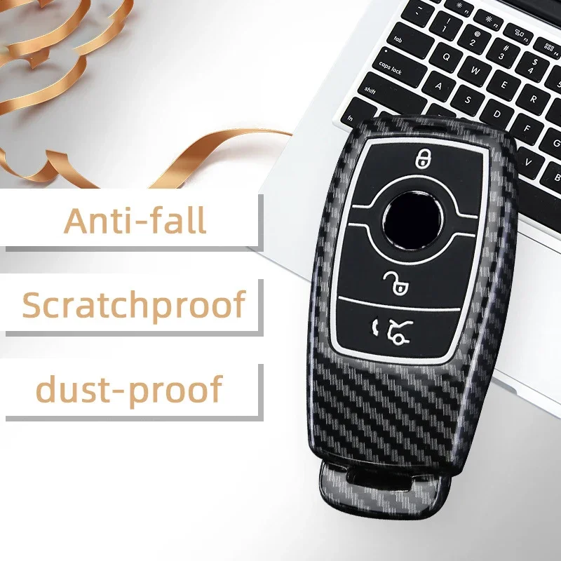 

ABS Carbon Car Remote Key Case Cover Shell For Mercedes Benz A C E S G Class GLC CLE CLA W177 W205 W213 W222 X167 AMG Protector