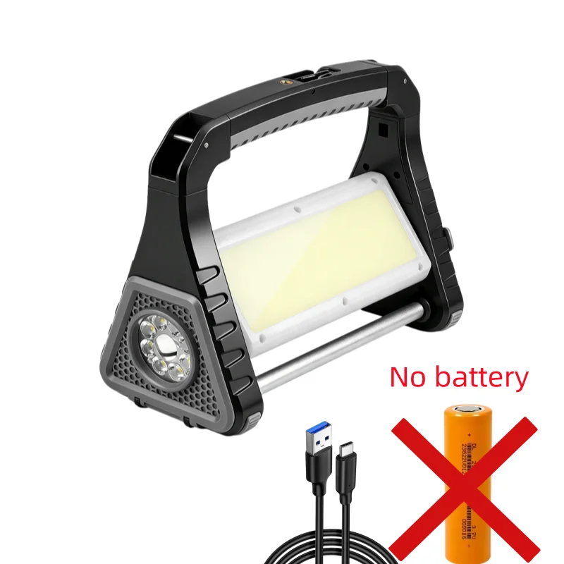 Multifunctionele LED draagbare werklamp met een driehoekige standaard, digitaal vermogensdisplay en TYPE-C USB-opladen