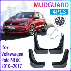 4 PCS Car MudFlaps for Volkswagen VW Polo 6R 6C 2010~2017 Mudguard Splash Guards Fender Auto Accessories