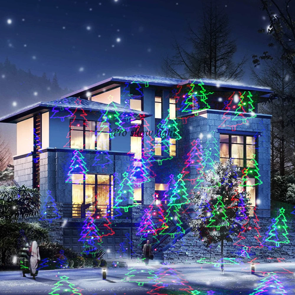 Christmas Pattern Laser Lights Projector NEW Outdoor Garden Decorative Lawn Lights With Remote Control Halloween DJ Party Light