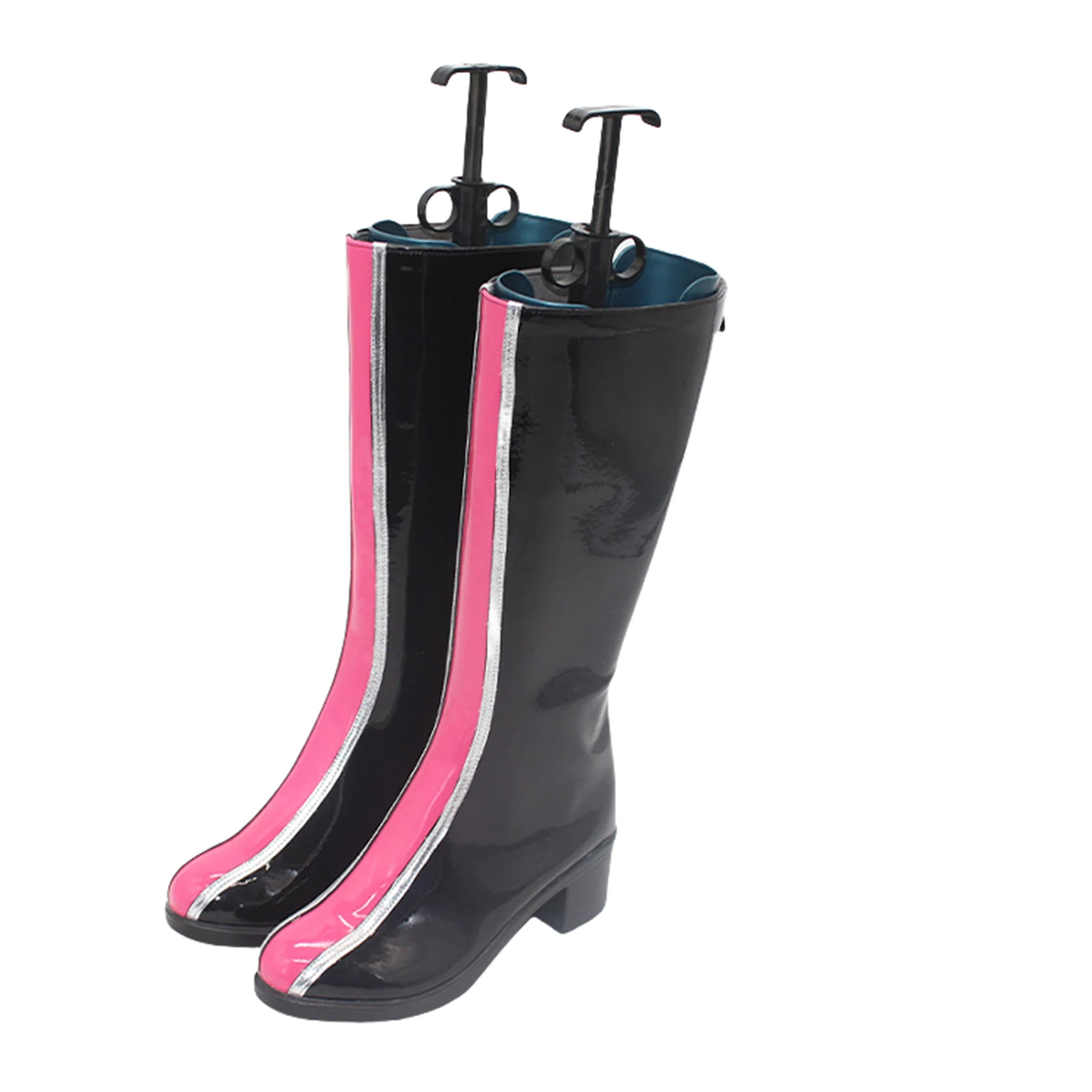 애니메이션 루미 코스프레 신발 여성 핑크 레드 가죽 부츠 걸 그룹 아이돌 무대 공연 신발 할로윈 파티