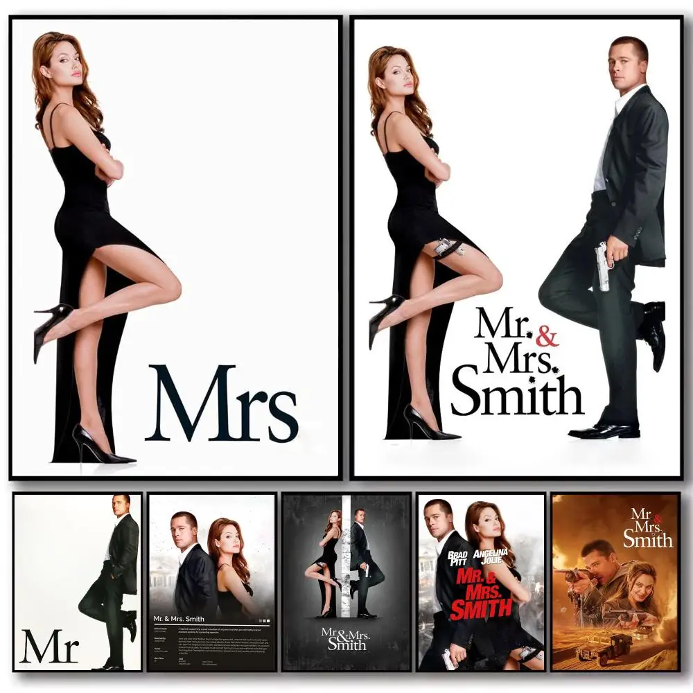 Movie M-Mr.&Mrs.Smith Poster PP Wall Decor Posters Celebrity Art Prints Aesthetic Wall Art Bedroom Office Home Gift