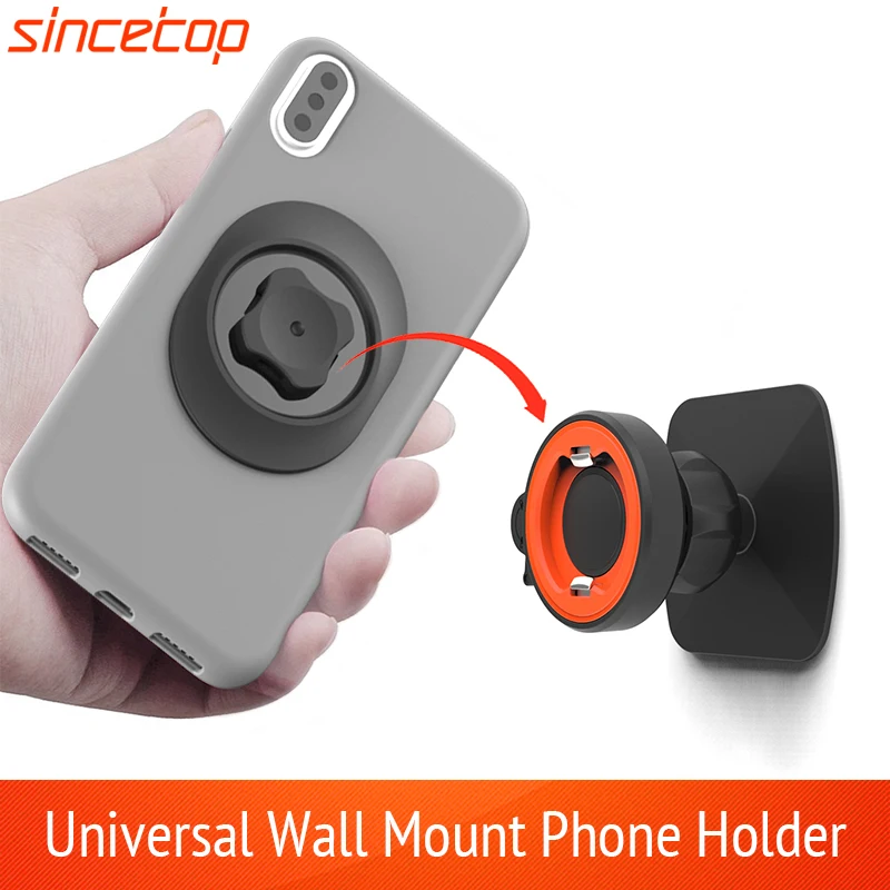 Universal Mobile Phone Holder Stand For iPhone11 8 X Wall Quick Mount Clip Portable Adhesive Charger Stand for Android Phone