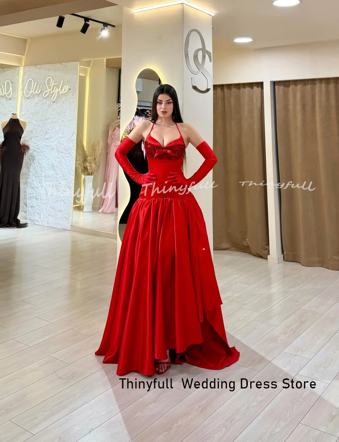 Thinyfull A-line Satin Prom Dress 2026 Sleeveless Sweetheart Evening Party Dress Long Party Gown Robe De Soirée Customized ﻿