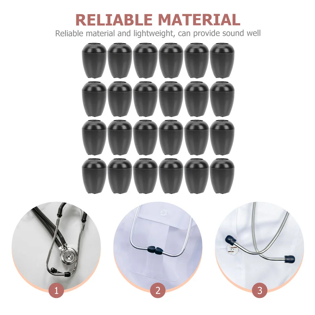 Earbuds Black Auscultation Earplugs Stethoscope Replacement Universal Silica Gel