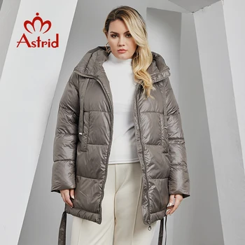 Astrid 여성 겨울 자켓 2023 플러스 사이즈 바이오 다운 재킷 후드 퀼트 코트 여성 파카 여성 의류 스플릿 밑단 레이싱