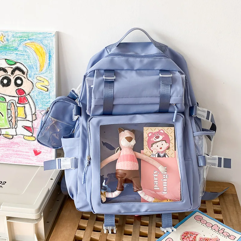 Japanese High School Student Backpack Itabag Transparent Pocket Ita Backpack Harajuku School Bags Crossbody Bags Women Mochilas