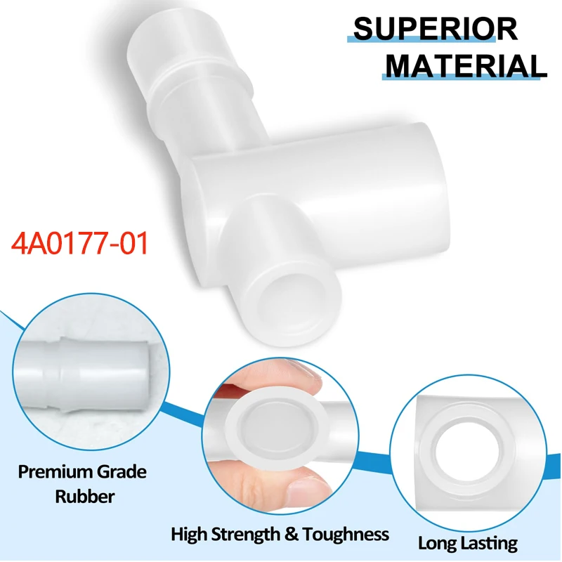 

Compatible with Hoshizaki Part 4A0177-01/439197-01 Sanoprene Tee Connector for Hoshizaki Ice Maker Machine Water Line Connector