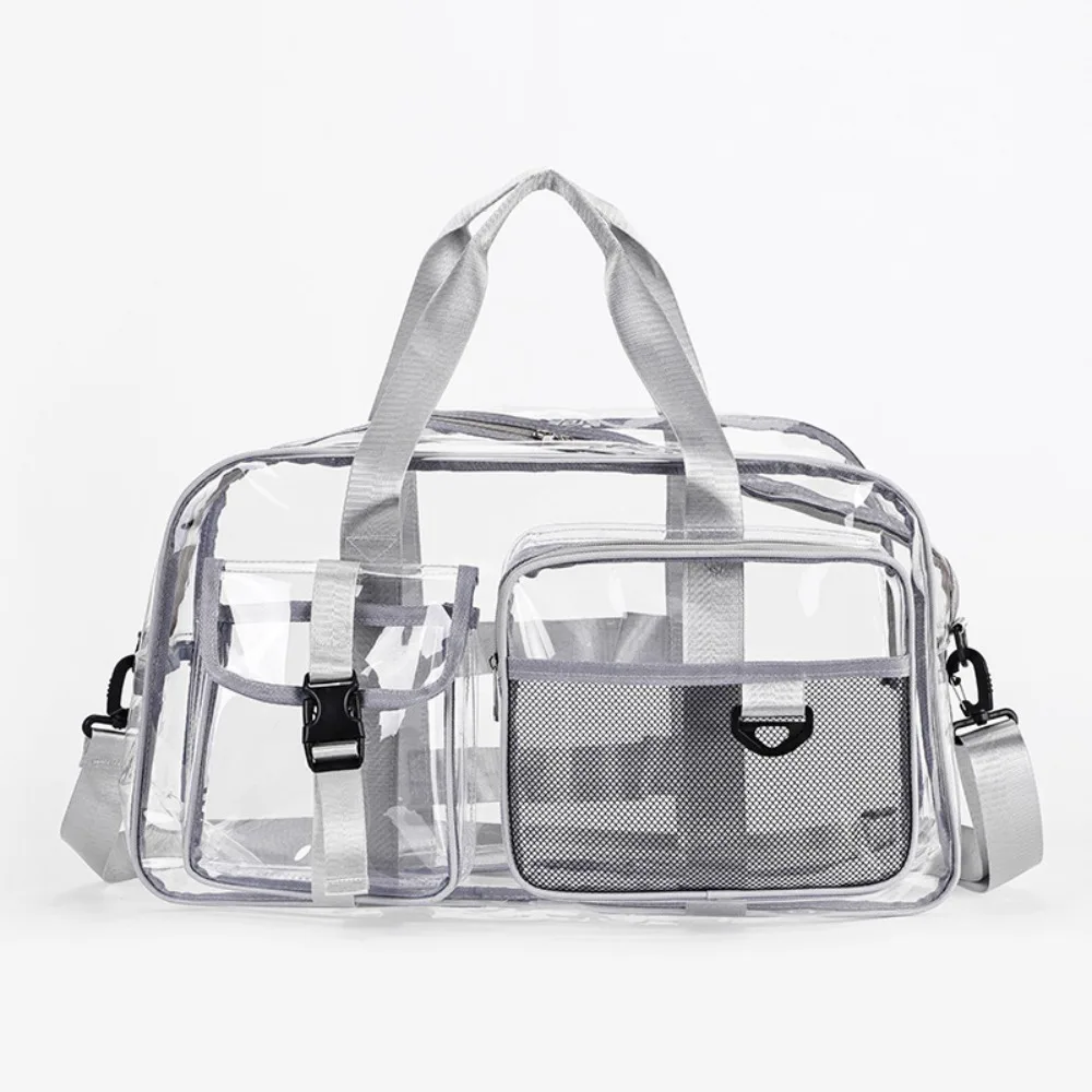 Versatile Large Capacity PVC Waterproof Bag Transparent Handheld PVC Swimming Bag Portable Zipper Travel Duffle Beach Use