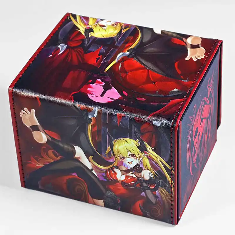 Diy Yu-Gi-Oh! Lacrima The Crimson Tears Card Storage Box Opcg Ws Ptcg High-End Leather Pu Card Box Anime Cards Gift Toys