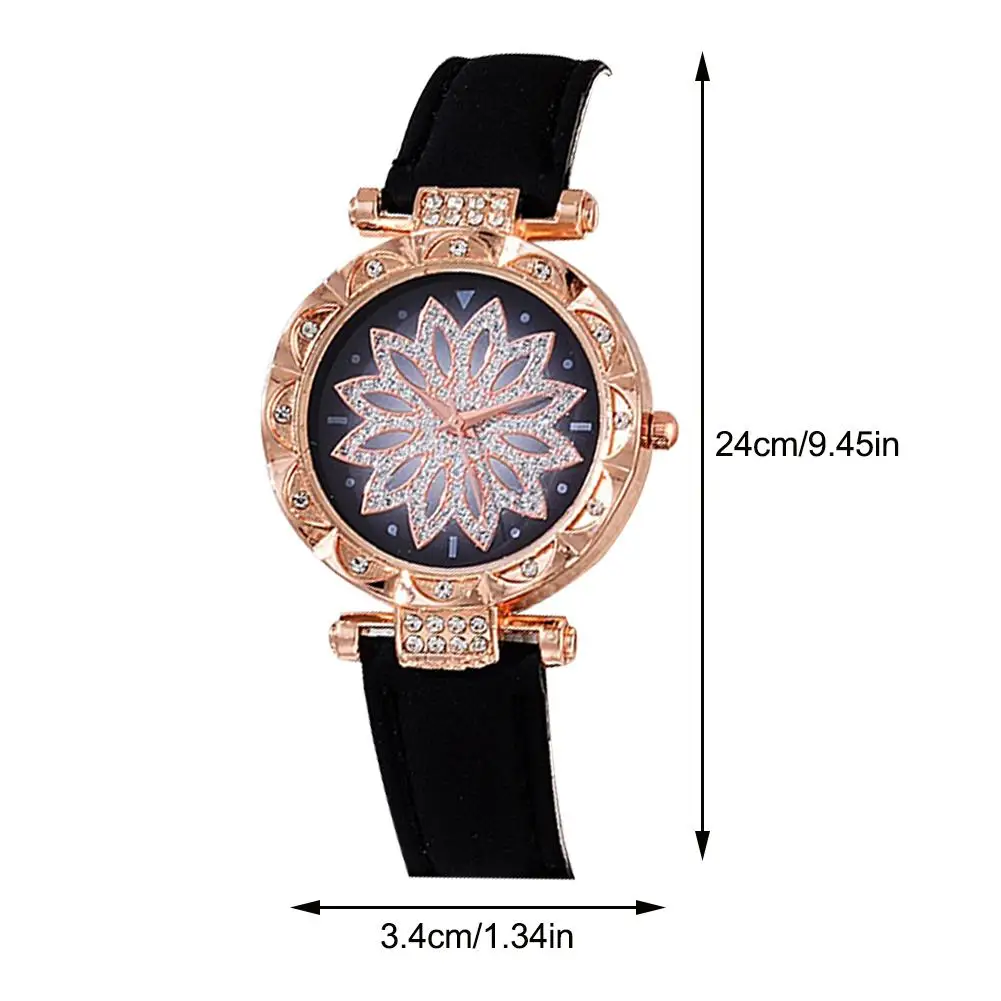 Conjunto de 5 relojes de piezas para mujer, banda de cuero, reloj de pulsera analógico informal Simple, regalo