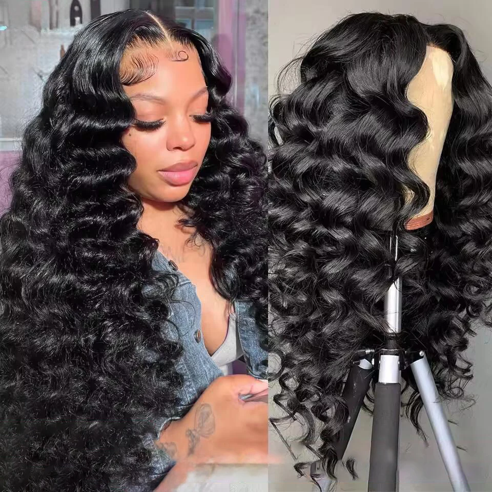 

Deep Wave 200% Density Pre-Plucked Side Part Short Bob 13x4 Lace Frontal Brazilian Virgin Human Hair Wigs For Black Woman