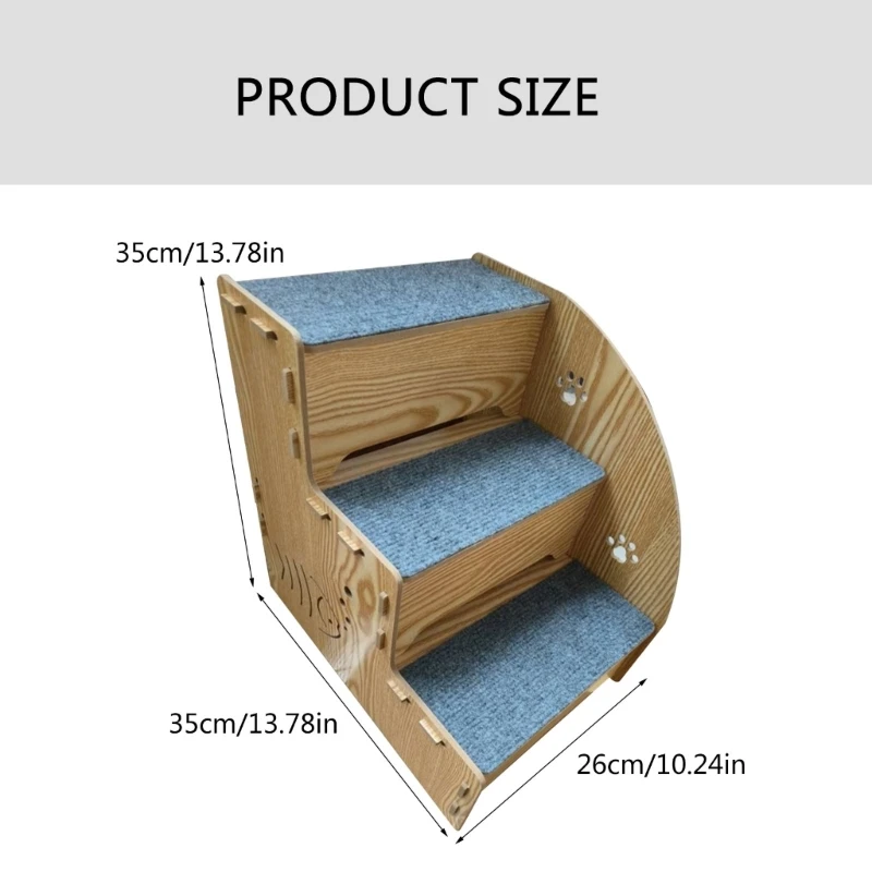 Pet Stairs for Bed Rise, Dogs and Cats, with Storage Climbing Supplies Furniture Pet Ramps Ladder