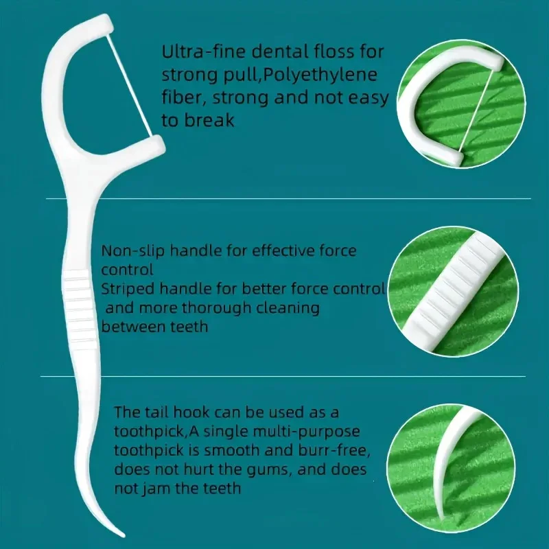 Palhetas de fio dental com logotipo personalizado – embaladas individualmente, com sabor de hortelã, fio dental descartável para viagens, atacado em massa (