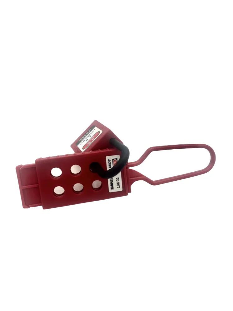 LOTO OSHA-Moraillon de Verrouillage Non Conducteur en Nylon, Rouge, 6 Trous, Isolation Énergétique Dangereuse Inopérante Multiple, Dispositif de Sécurité Verrouillé