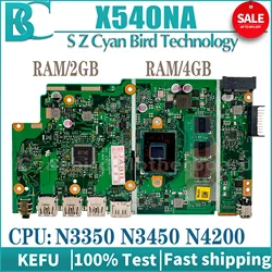 KEFU Mainboard For ASUS X540NA X543NA X543N R540N F540N A540N D540N X540N Laptop Motherboard N3350 N3450 N4200 RAM-2GB/4GB