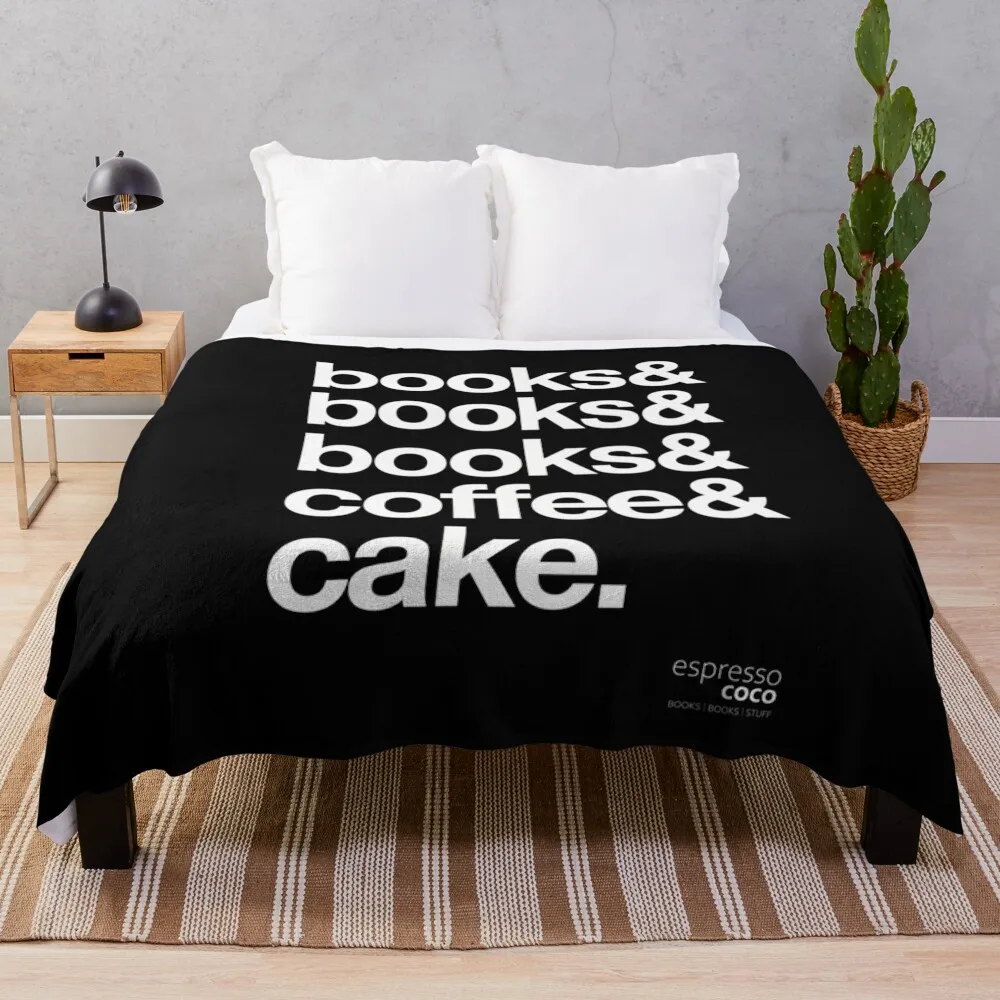 

BooksBooksBooksCoffeeCake T-Shirt Throw Blanket Retros Moving warm for winter for winter Blankets