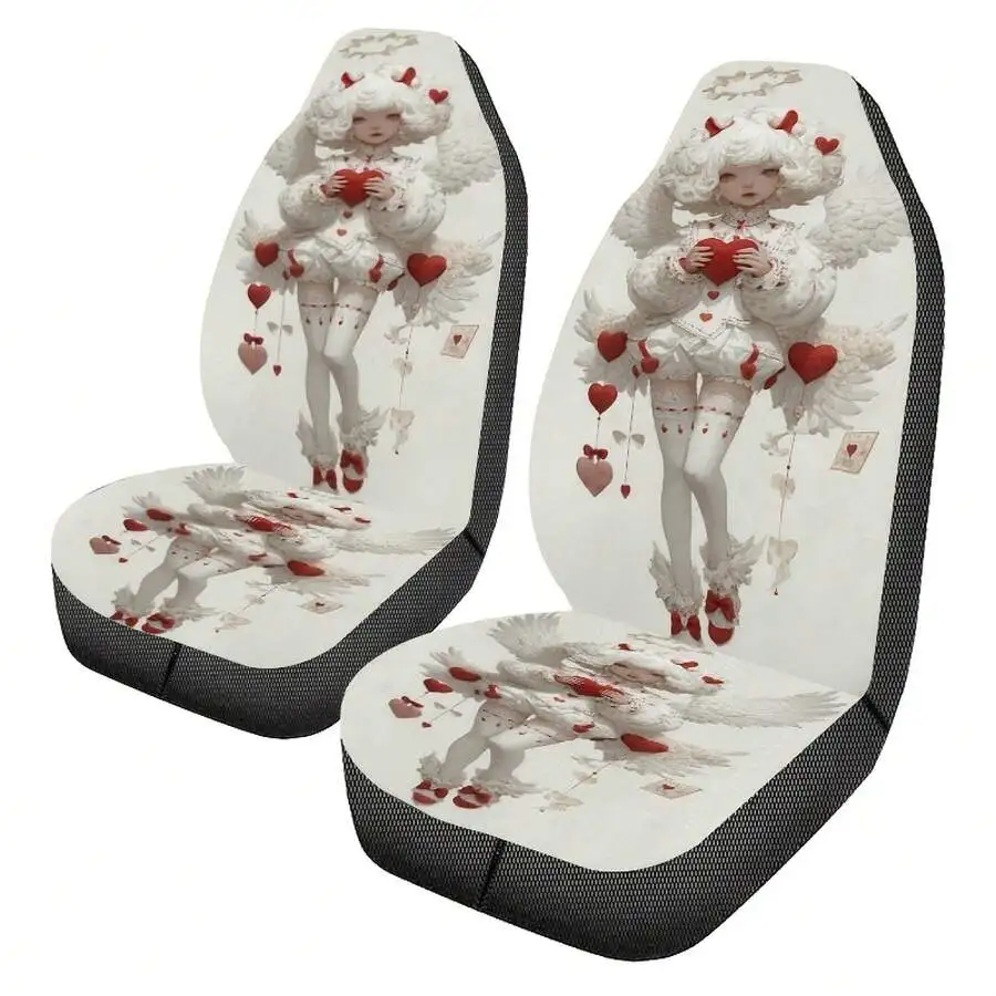 

Love Angel Printed Car Seat Covers Set For Adults, Easy Clean Universal Fit For Sedans SUVs Trucks