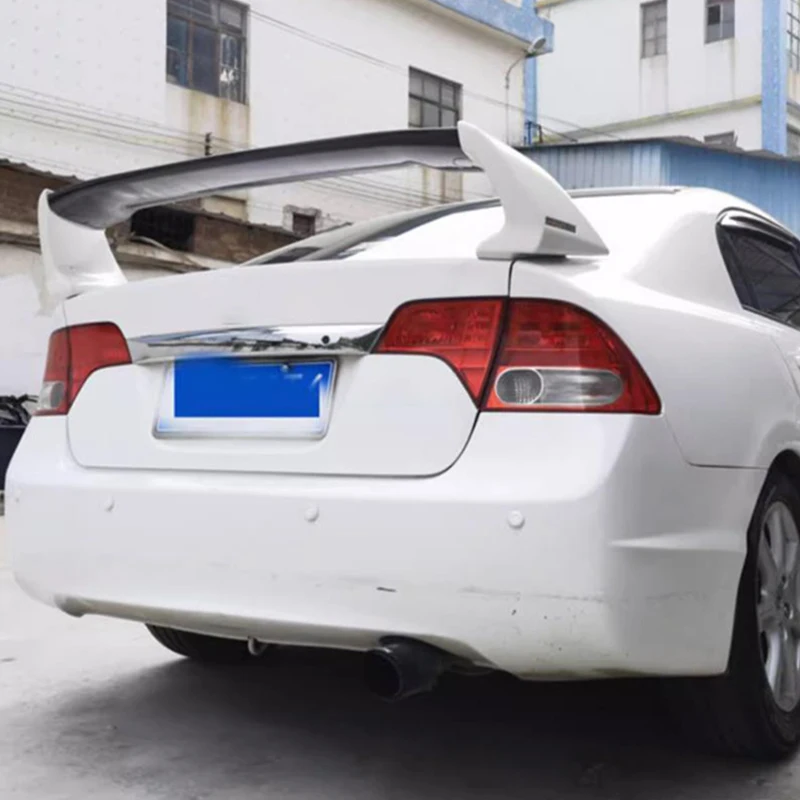 

Glossy White Black, For Honda Civic 2005-2012 Year FD2 Spoiler Wings Trunk Rear Tail Lip Body Kit Accessories