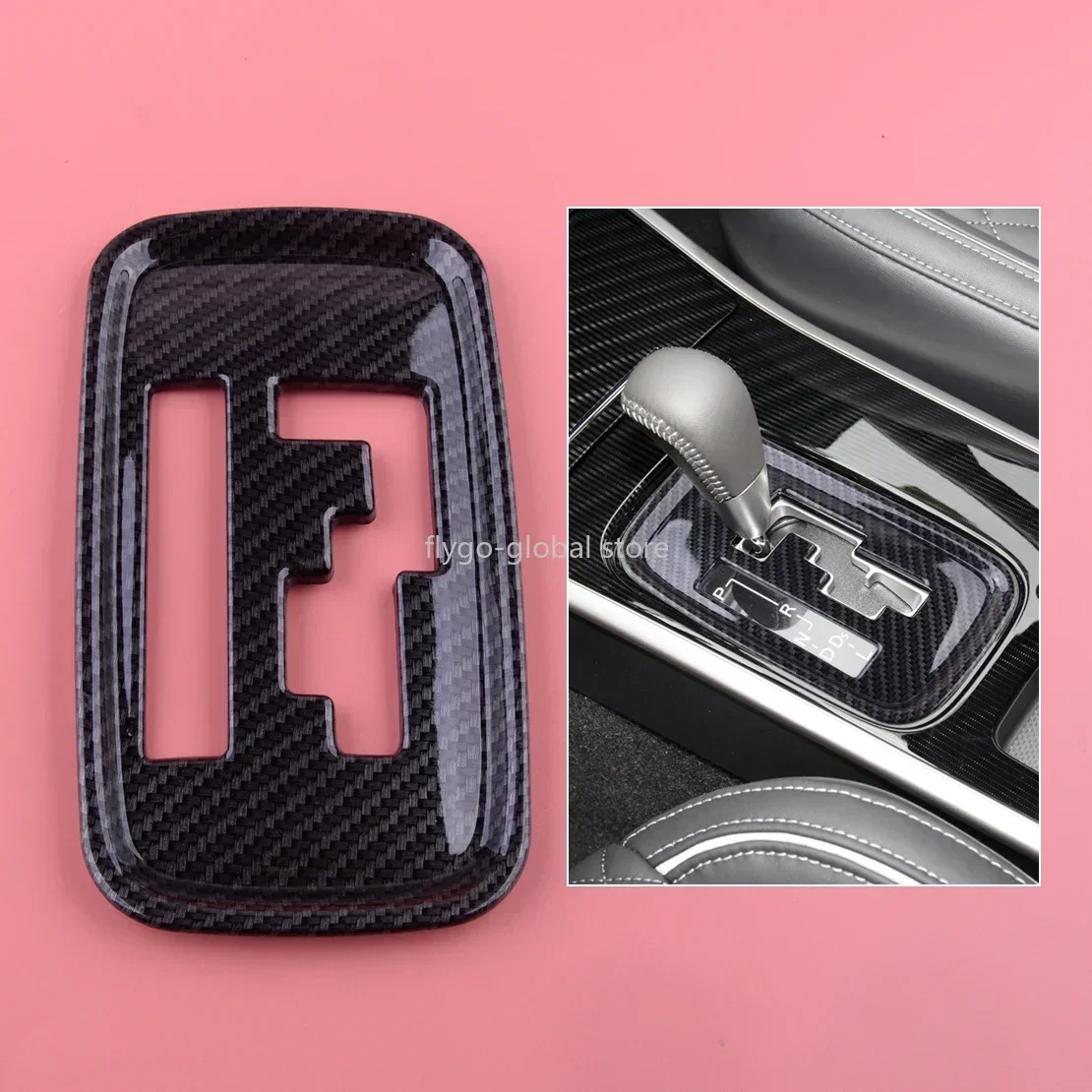 سيارة والعتاد التحول غطاء لوحة إطار الكسوة ABS البلاستيك ألياف الكربون نمط صالح لميتسوبيشي أوتلاندر 2013-2016 2017 2018 2019 2020 #5