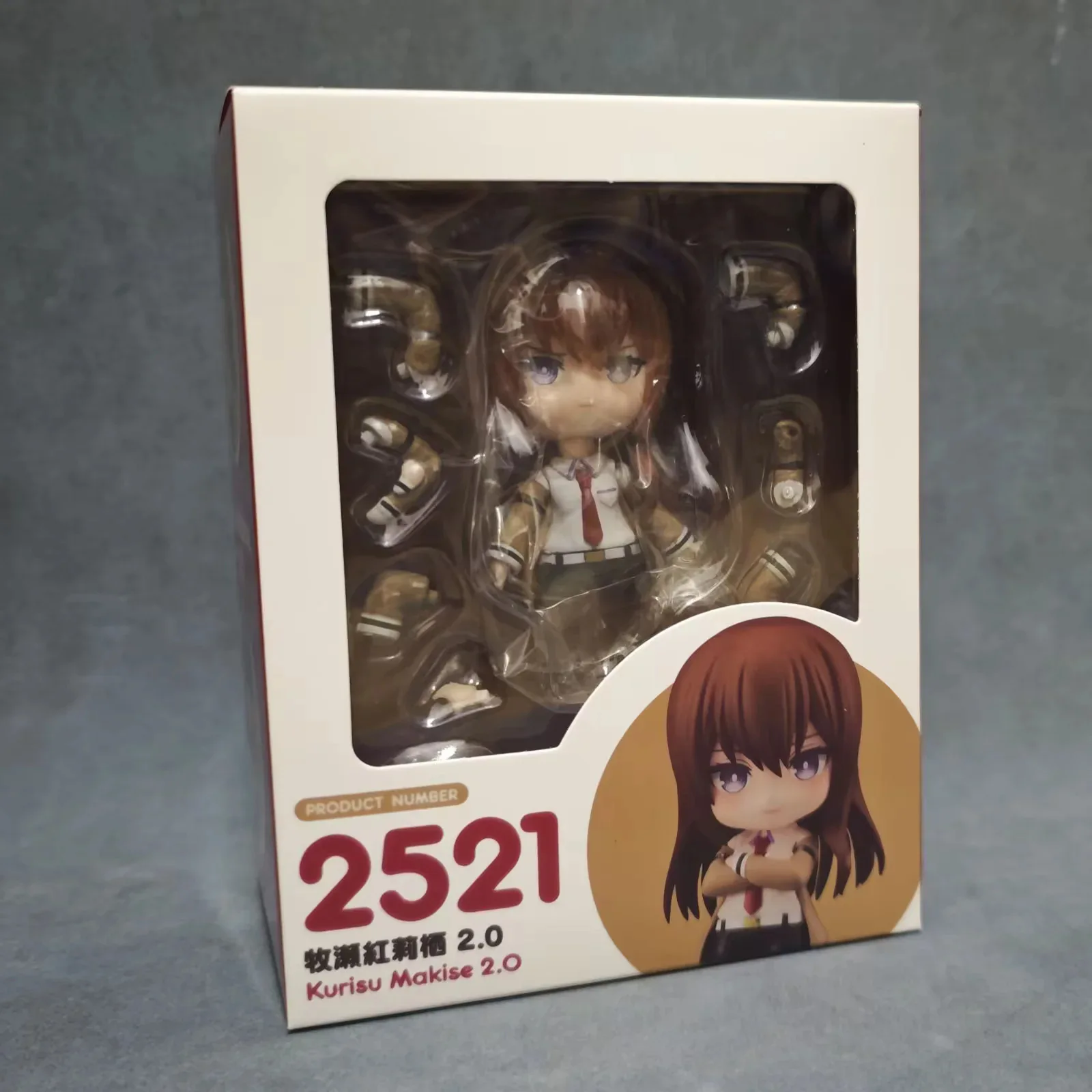 Q Version #2521 Kurisu Makise Anime Steins Gate Figure Movable Model Doll Set Action Figurine Collectible Model Doll Toys Gift