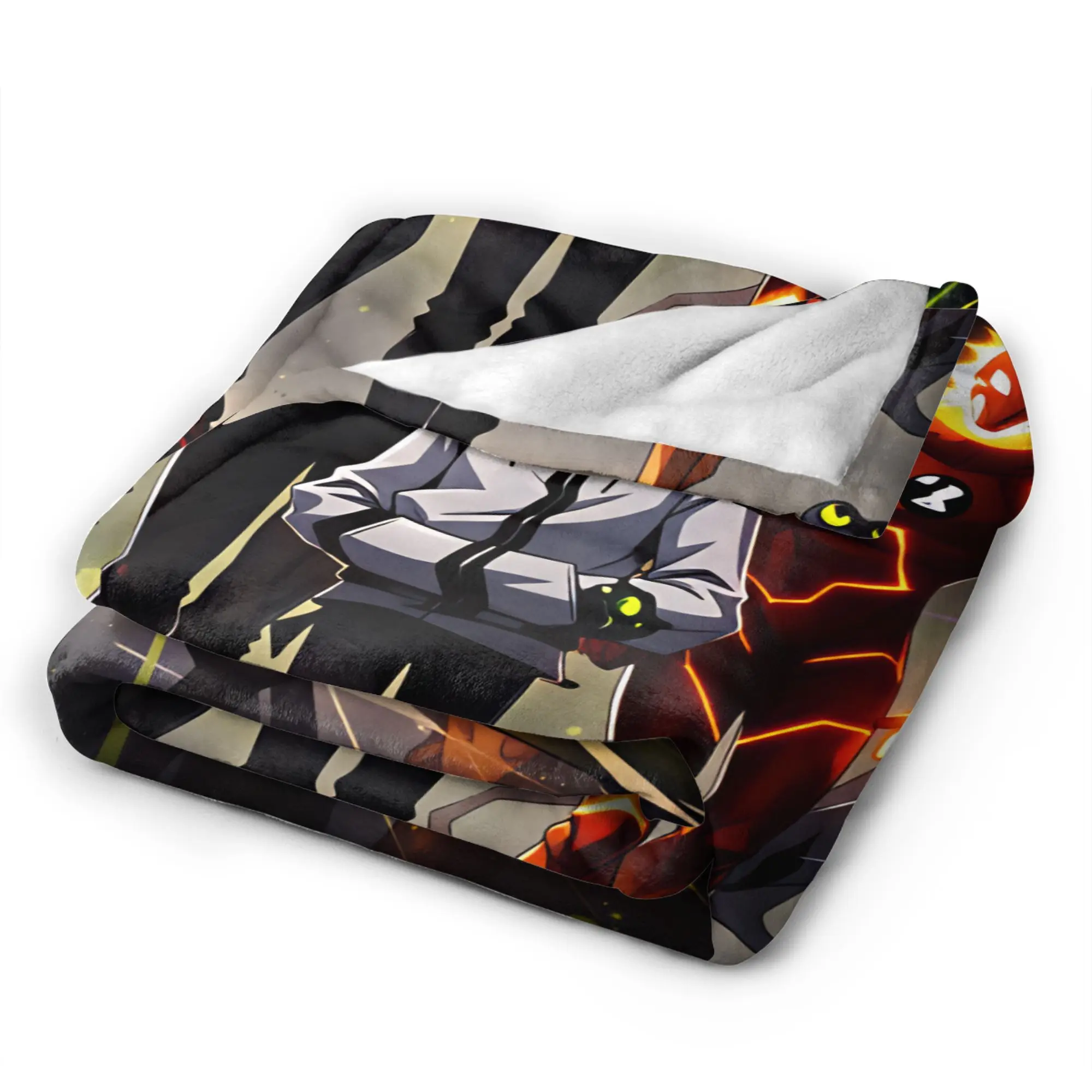 Cozy Throw Blanket Picnic Ben 10 Cartoon Blanket  Flannel Bedspread For Living Room Pattern Sofa Bed Cover
