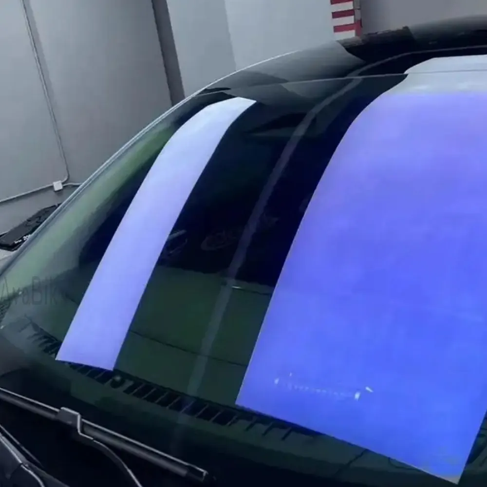 1Mx3M VLT84% Light Blue Chameleon Windshield Foil, Transparent Color Changing, Car Front Window Tint Solar Protection Film