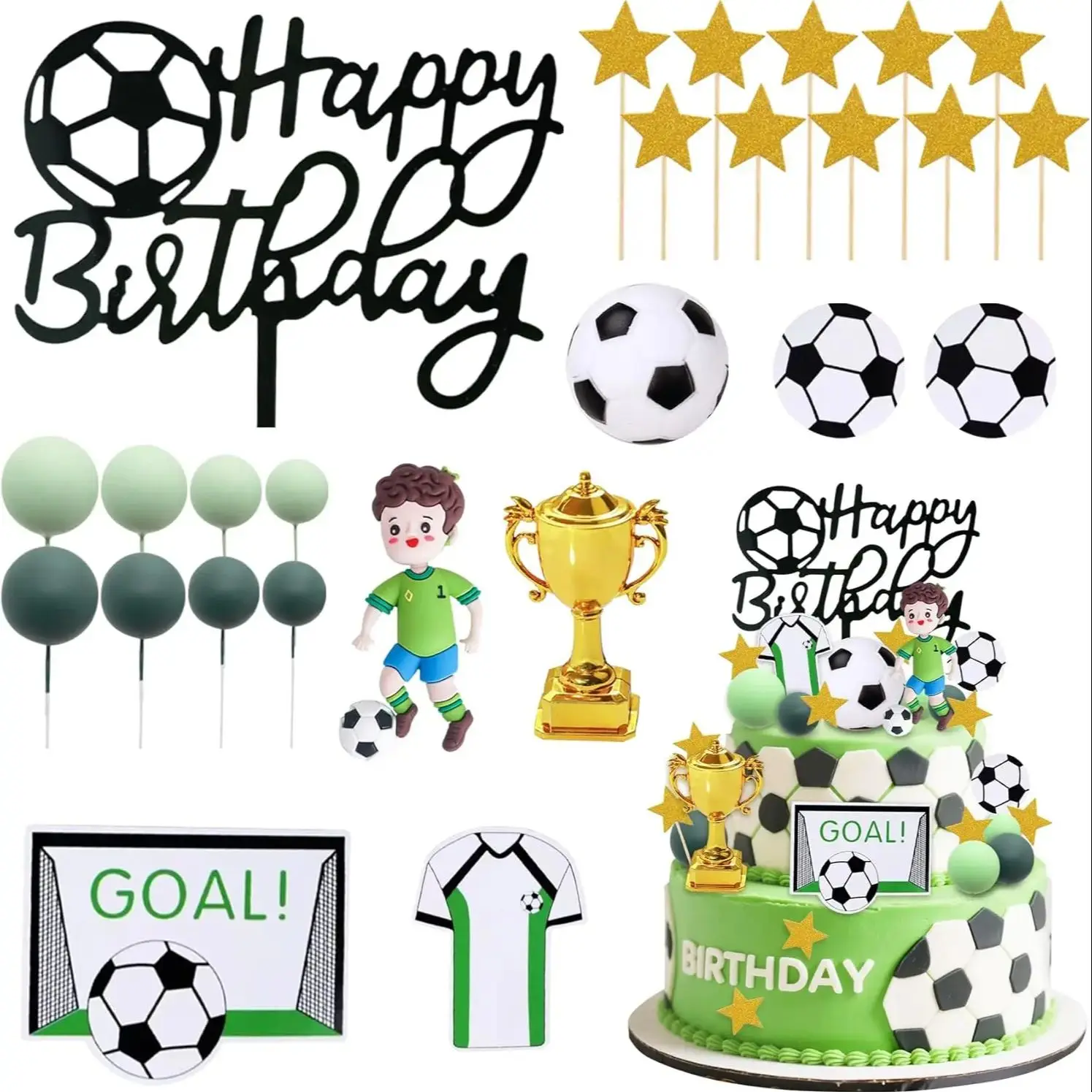 Fußball Tortendekoration Fußballspieler Figuren Dekorationen für Fußball Sport Geburtstag Zubehör – Detail 9
